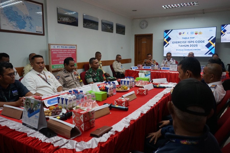 Gelar Exercise Table Top, PT Pulau Sambu Uji SOP Keamanan Pelabuhan