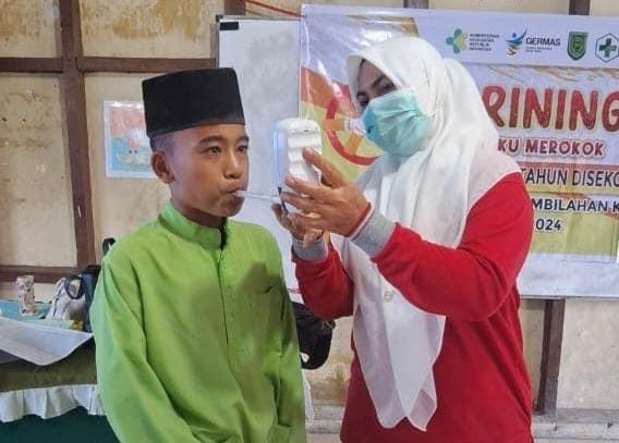 Puskesmas Tembilahan Kota Laksanakan Skrining Merokok di Sekolah